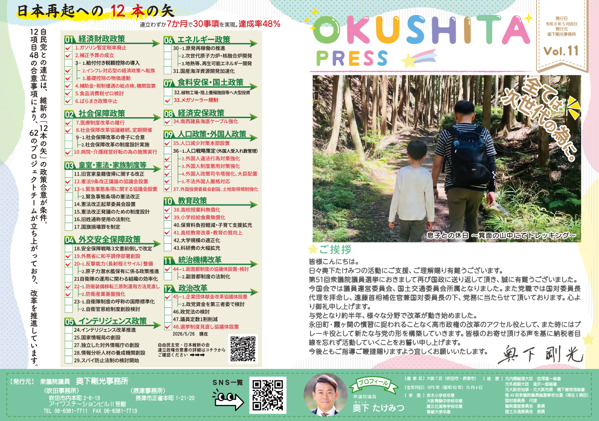 OKUSHITA PRESS Vol.11発行のお知らせ